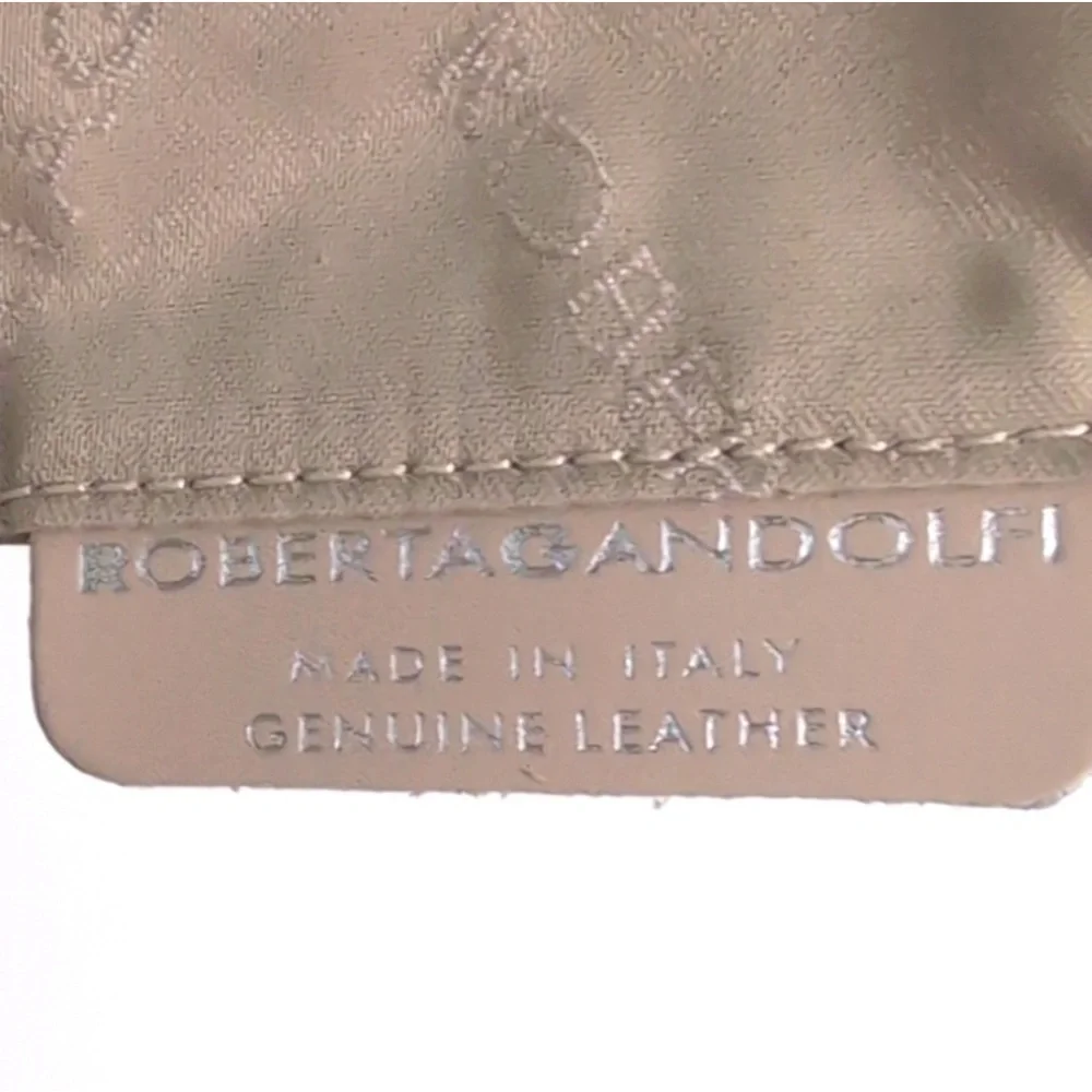 Roberta Gandolfi Leather Shoulder Bag Silver/Tan